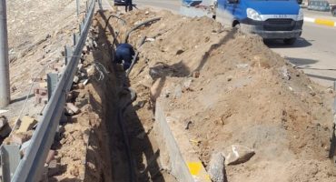 مد قابلو 11000 فولت مع نصب محولات في كورنيش الرمادي ٢٠١٨