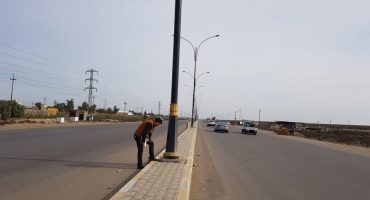 تجهيز اعمدة اناره الى عامرية الفلوجه عام ٢٠٢٠